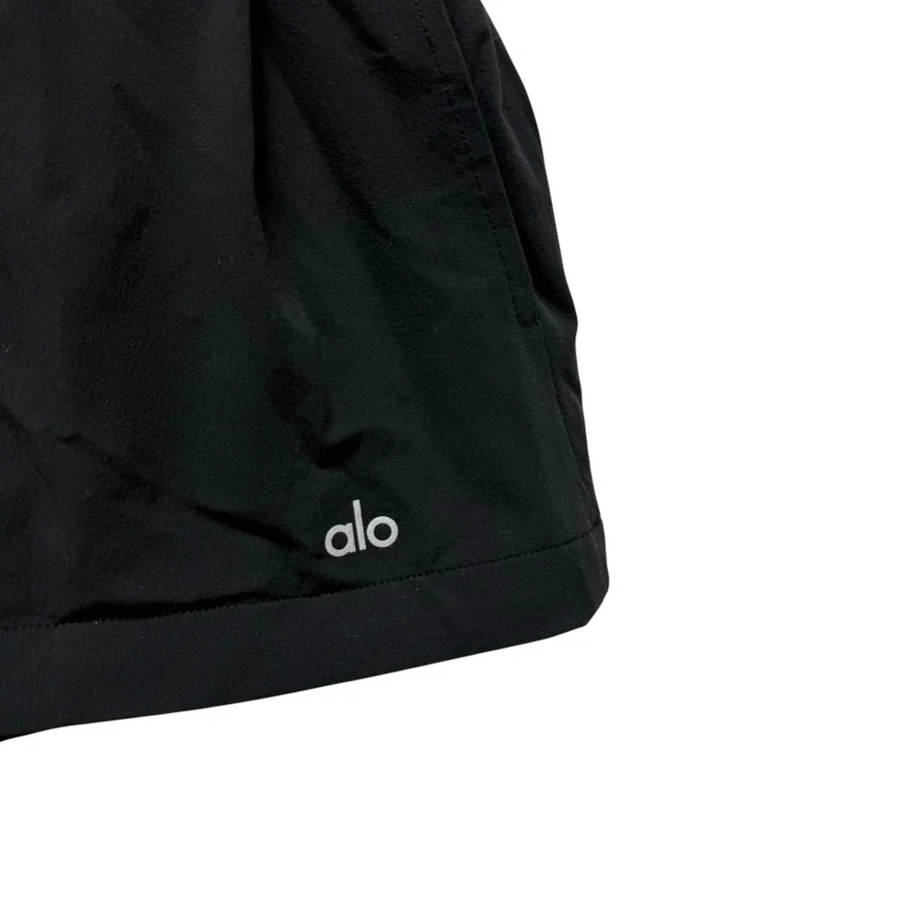 Alo Yoga Tennis Skirt Black Athletic Pleated Skort XS Woven Mini Skirt